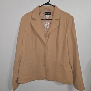 V#15 Metrostyle Tan 1 Piece Women's Blazer Size 20 Ptp: 25"